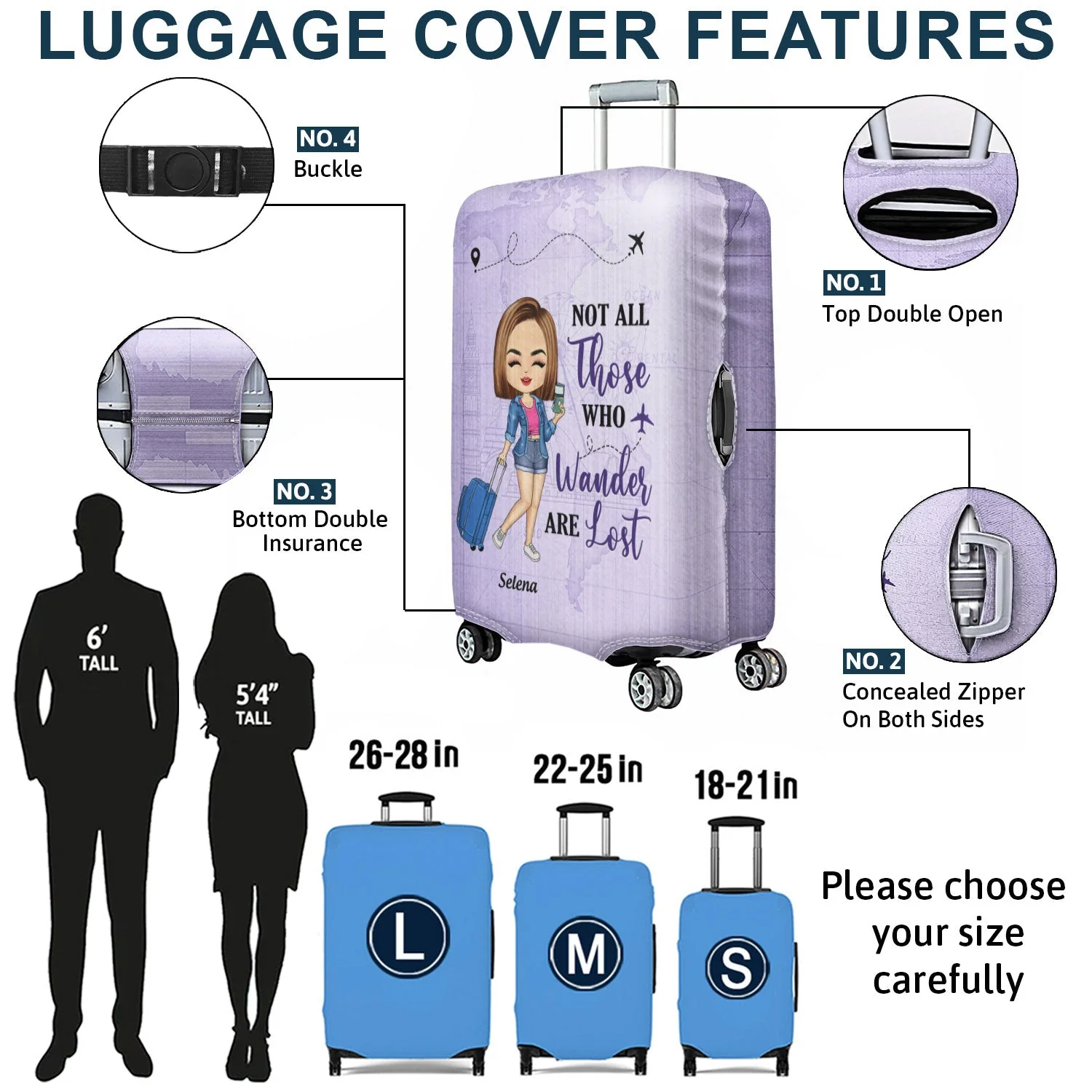 Just A Girl Boy Who Loves Traveling - Gift For Traveling Lovers - Personalized Combo Luggage Cover And Luggage Tag - Image 3