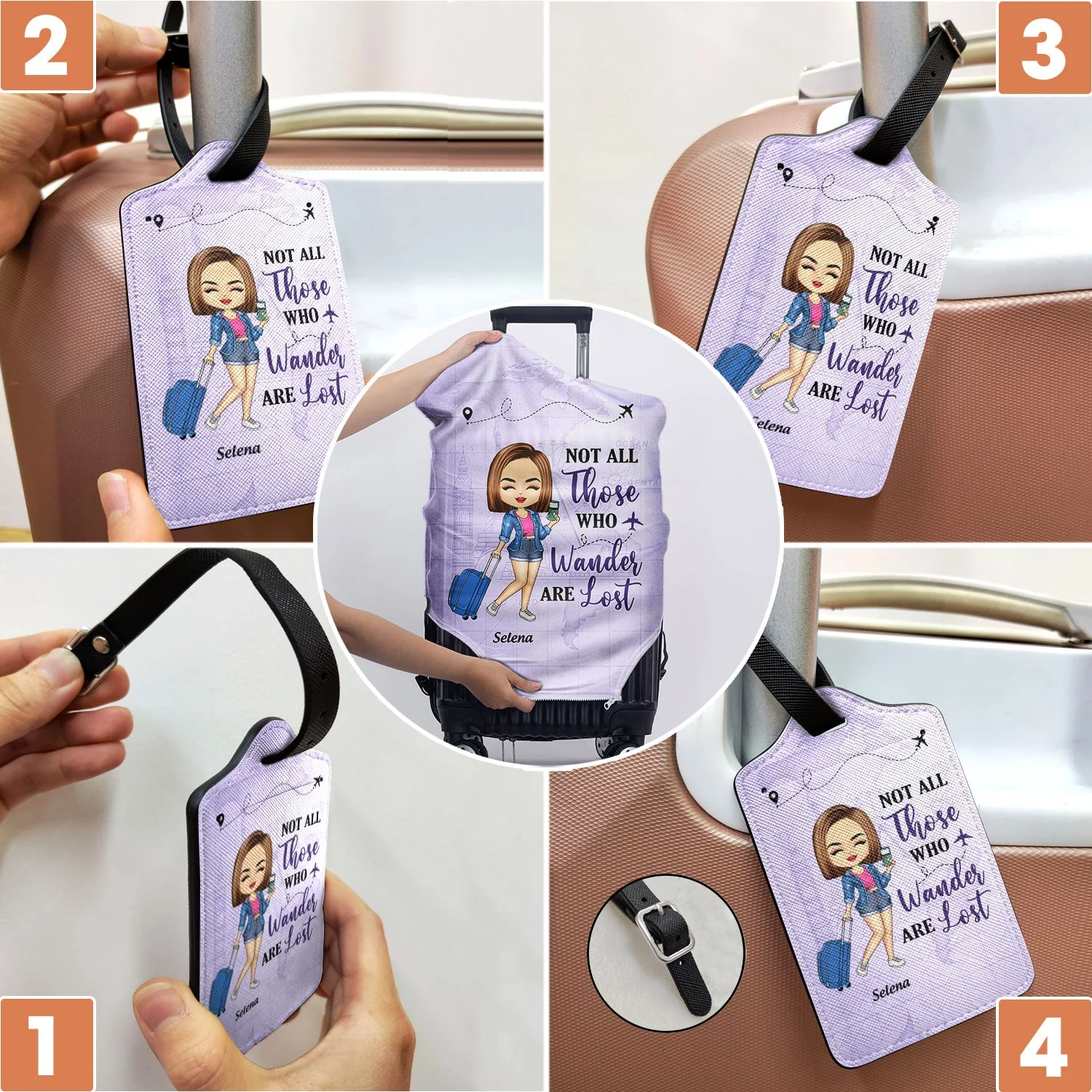 Just A Girl Boy Who Loves Traveling - Gift For Traveling Lovers - Personalized Combo Luggage Cover And Luggage Tag - Image 5