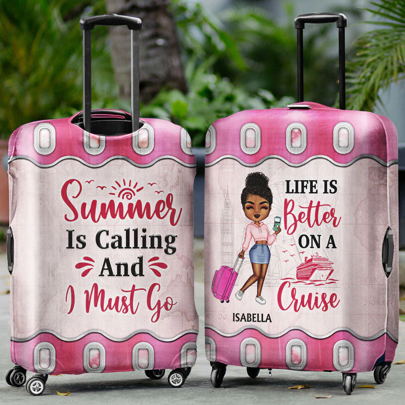 Just A Girl Boy Who Loves Traveling - Gift For Traveling Lovers - Personalized Custom Luggage Cover - Image 3