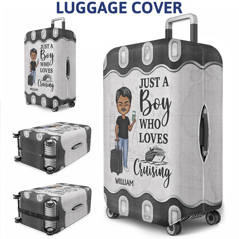 Just A Girl Boy Who Loves Traveling - Gift For Traveling Lovers - Personalized Custom Luggage Cover - Image 4