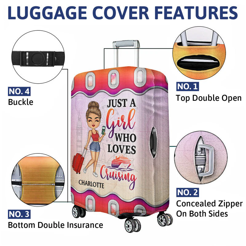 Just A Girl Boy Who Loves Traveling - Gift For Traveling Lovers - Personalized Custom Luggage Cover - Image 5
