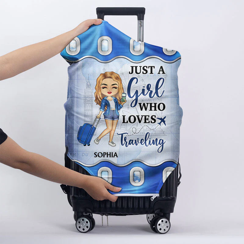 Just A Girl Boy Who Loves Traveling - Gift For Traveling Lovers - Personalized Custom Luggage Cover - Image 6