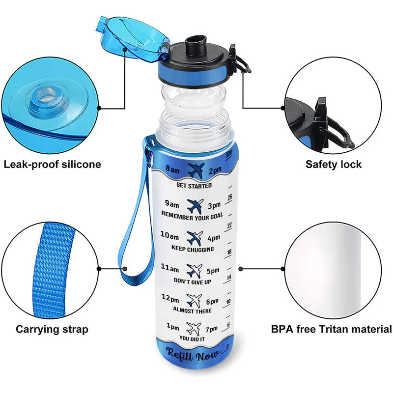 Just A Girl Boy Who Loves Traveling - Gift For Traveling Lovers - Personalized Custom Water Tracker Bottle - Image 4
