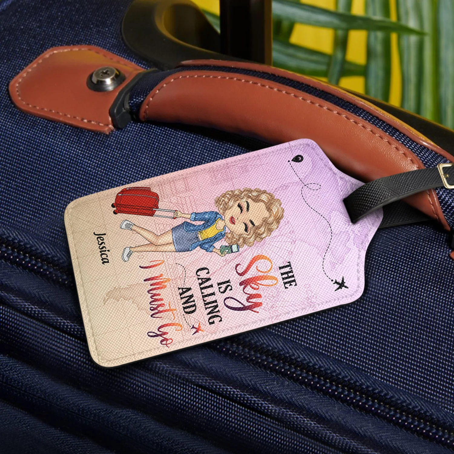 Just A Girl Boy Who Loves Traveling - Gift For Traveling Lovers - Personalized Luggage Tag - Image 2
