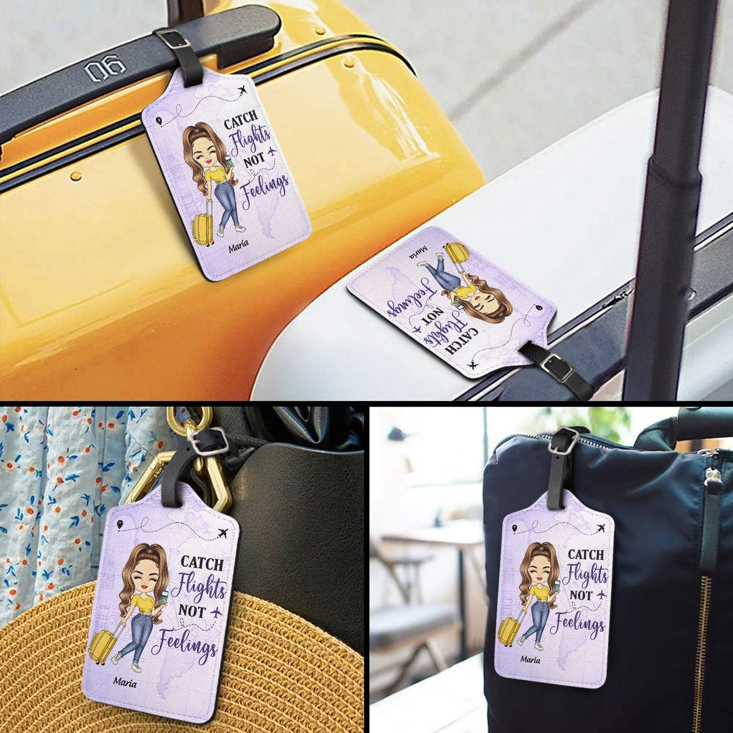 Just A Girl Boy Who Loves Traveling - Gift For Traveling Lovers - Personalized Luggage Tag - Image 3