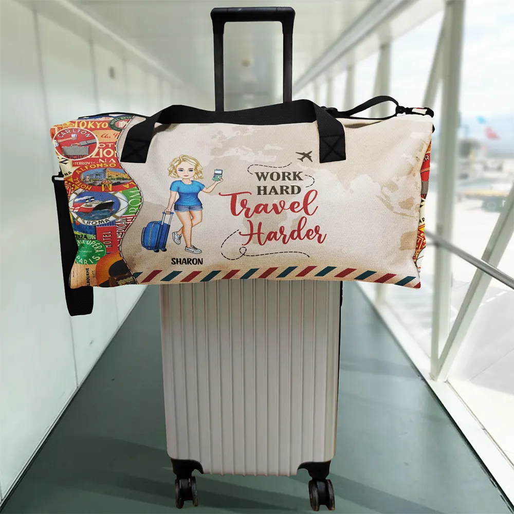 Just A Girl Boy Who Loves Traveling - Personalized Duffle Bag - Image 2