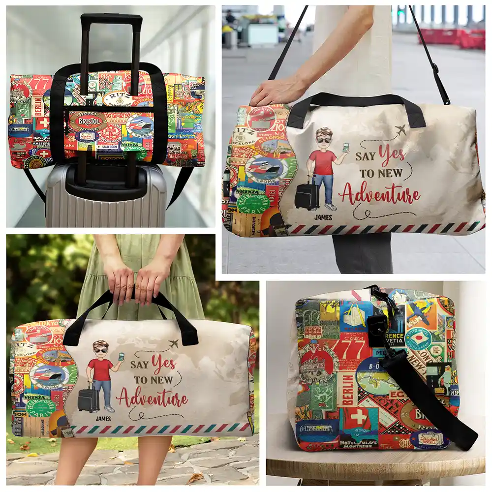 Just A Girl Boy Who Loves Traveling - Personalized Duffle Bag - Image 3