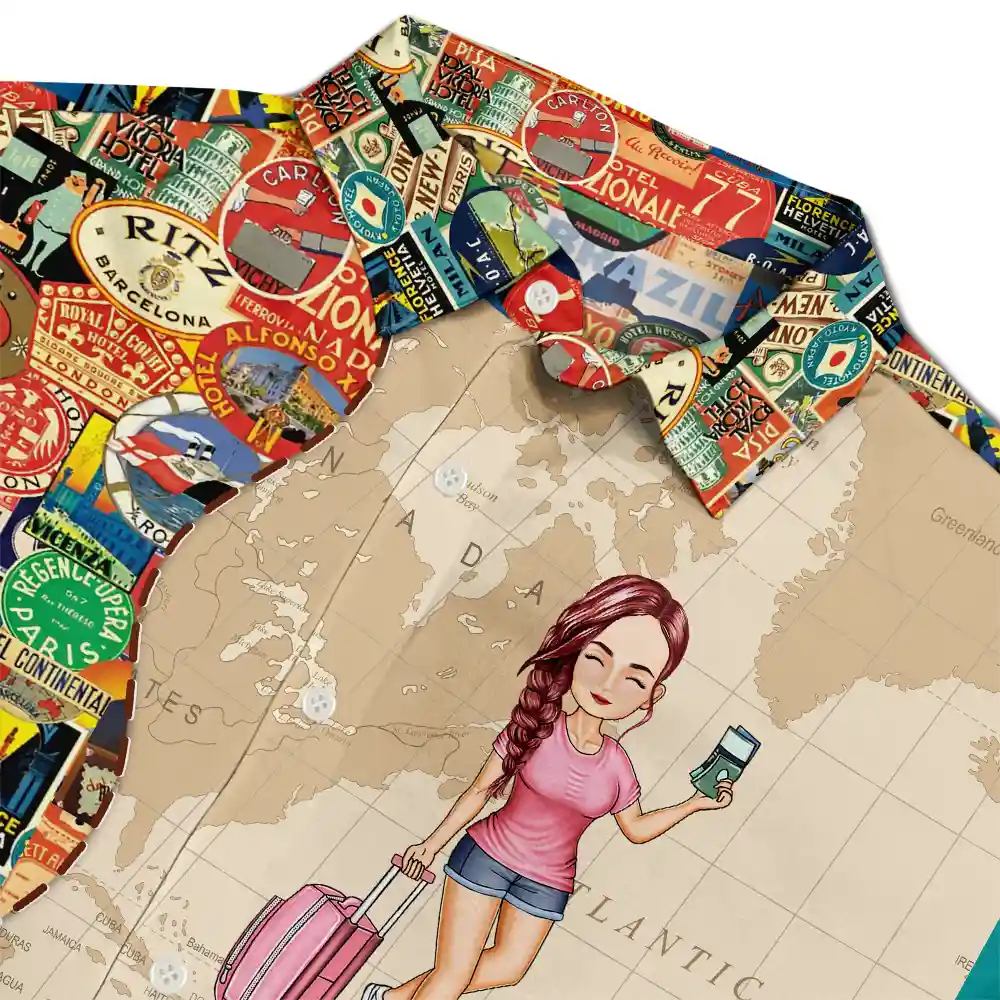 Just A Girl Boy Who Loves Traveling - Personalized Hawaiian Shirt - Image 4