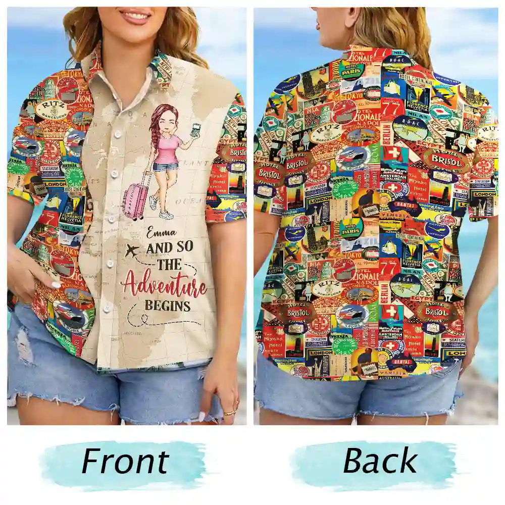 Just A Girl Boy Who Loves Traveling - Personalized Hawaiian Shirt - Image 6