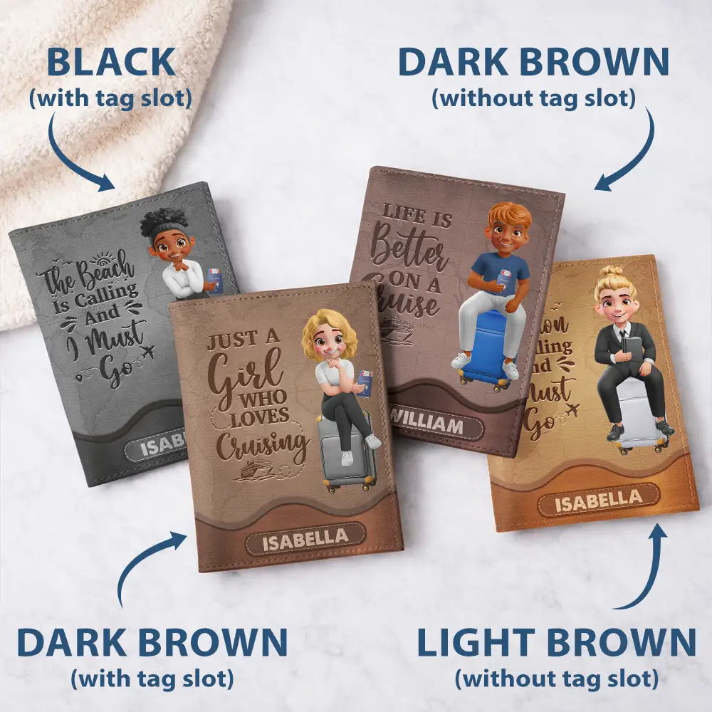 Just A Girl Boy Who Loves Traveling - Personalized Leather Passport Holder - Image 2