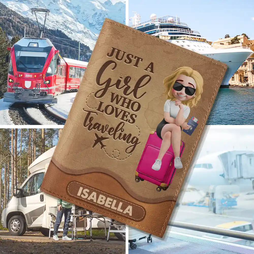Just A Girl Boy Who Loves Traveling - Personalized Leather Passport Holder - Image 6