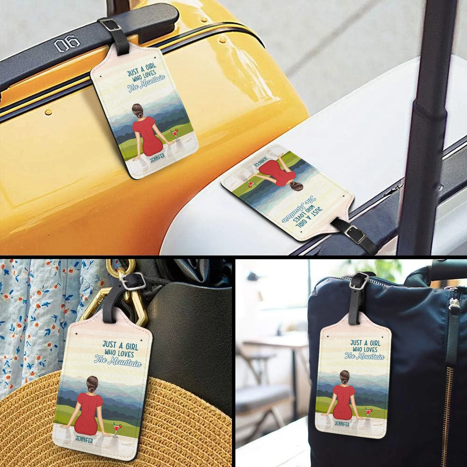 Just A Girl - Summer Gift For Girl - Personalized Luggage Tag - Image 3
