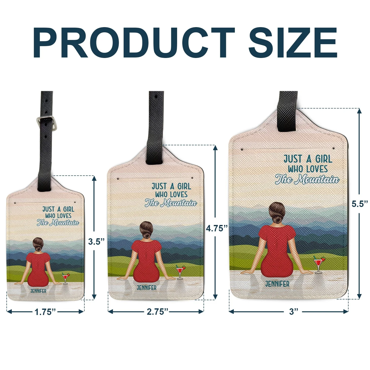 Just A Girl - Summer Gift For Girl - Personalized Luggage Tag - Image 5