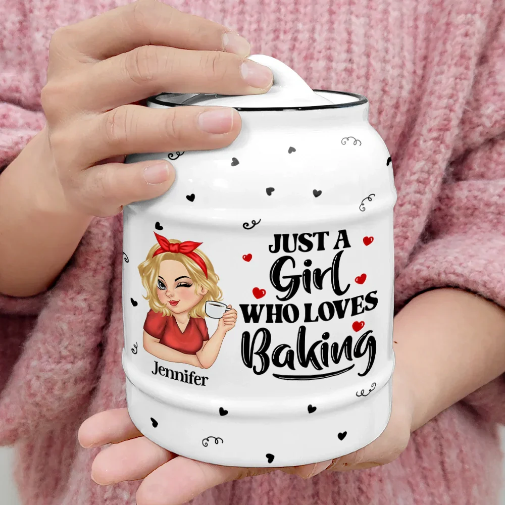 Just A Girl Who Loves Baking - Personalized Cookie Jar - Image 4