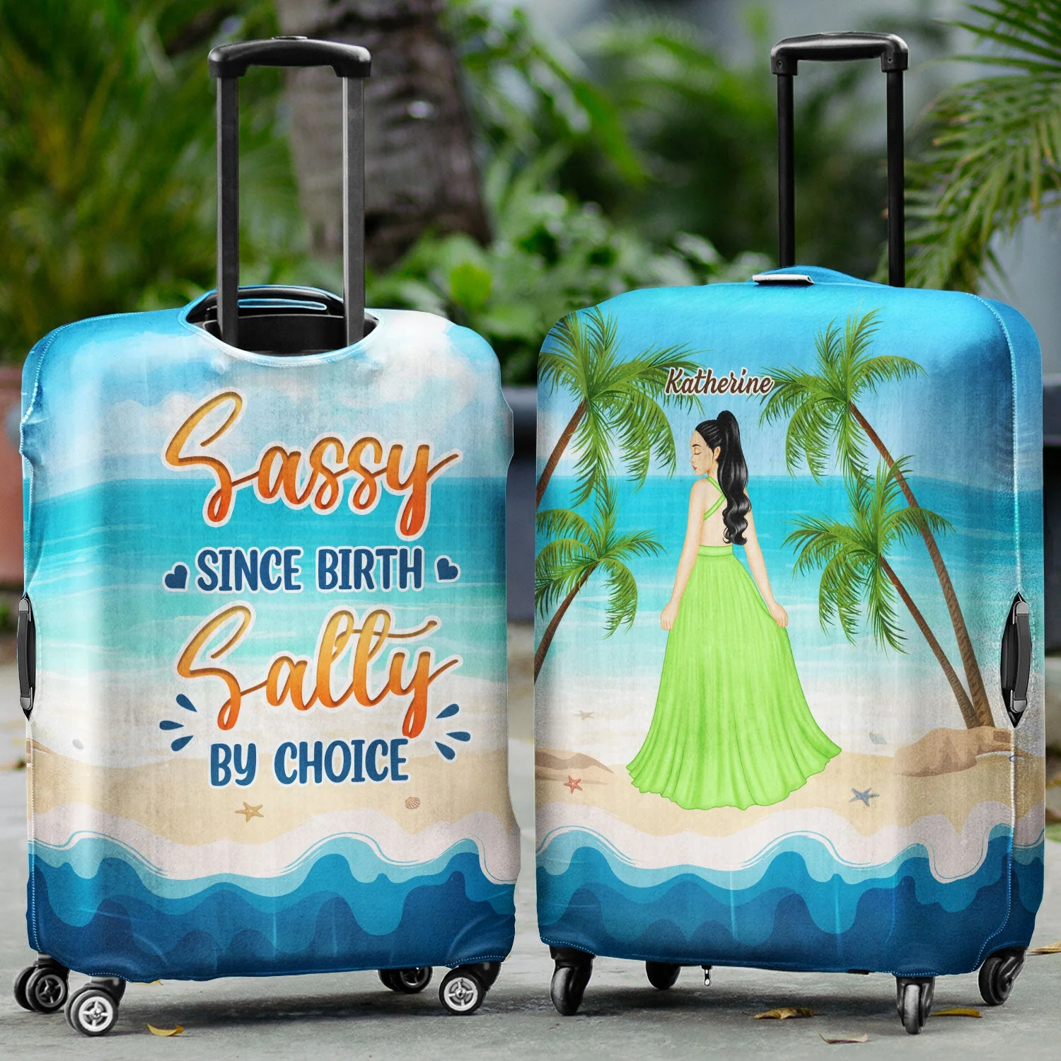 Just A Girl Who Loves Beach - Gift For Yourself, Gift For Women - Personalized Custom Luggage Cover - Image 2