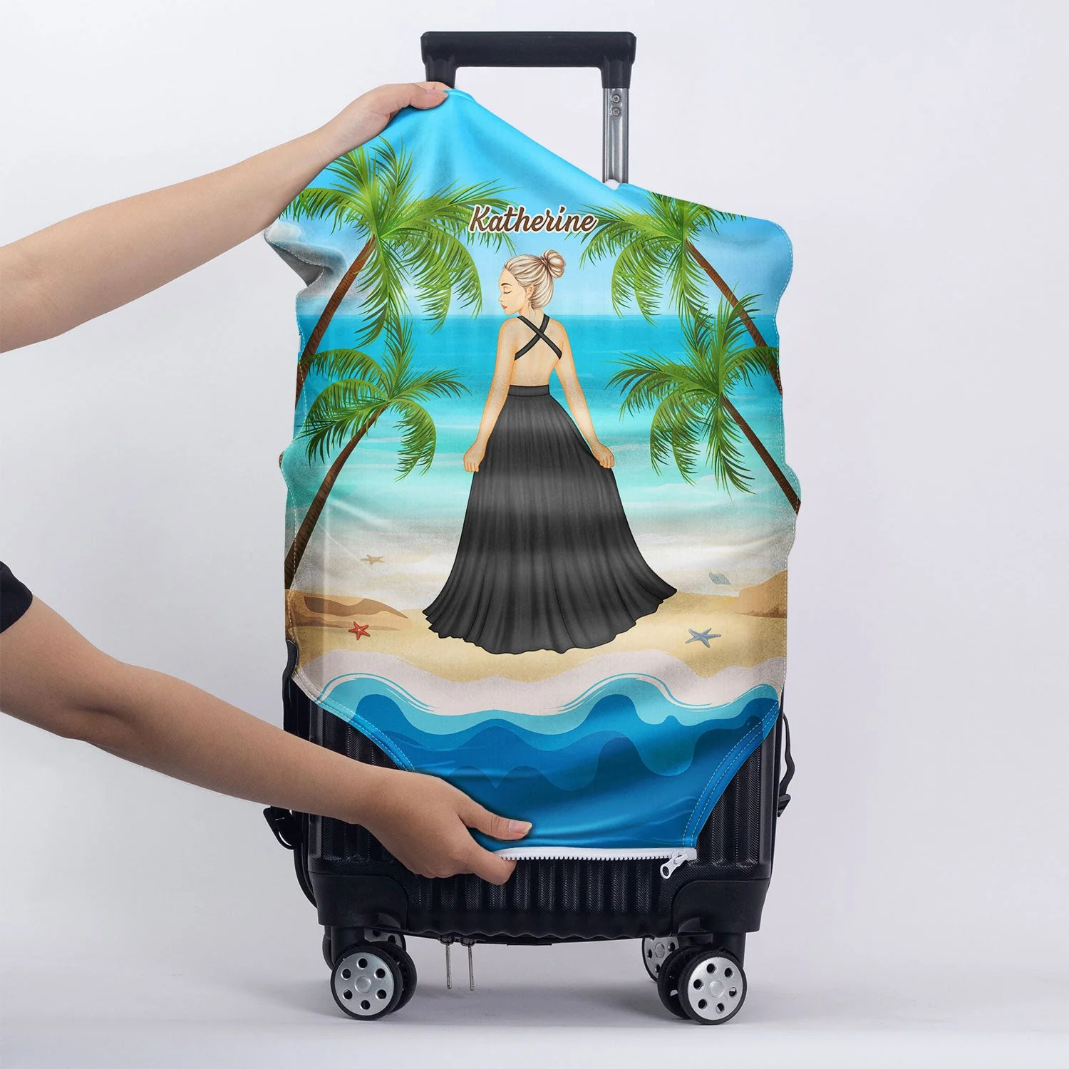 Just A Girl Who Loves Beach - Gift For Yourself, Gift For Women - Personalized Custom Luggage Cover - Image 5