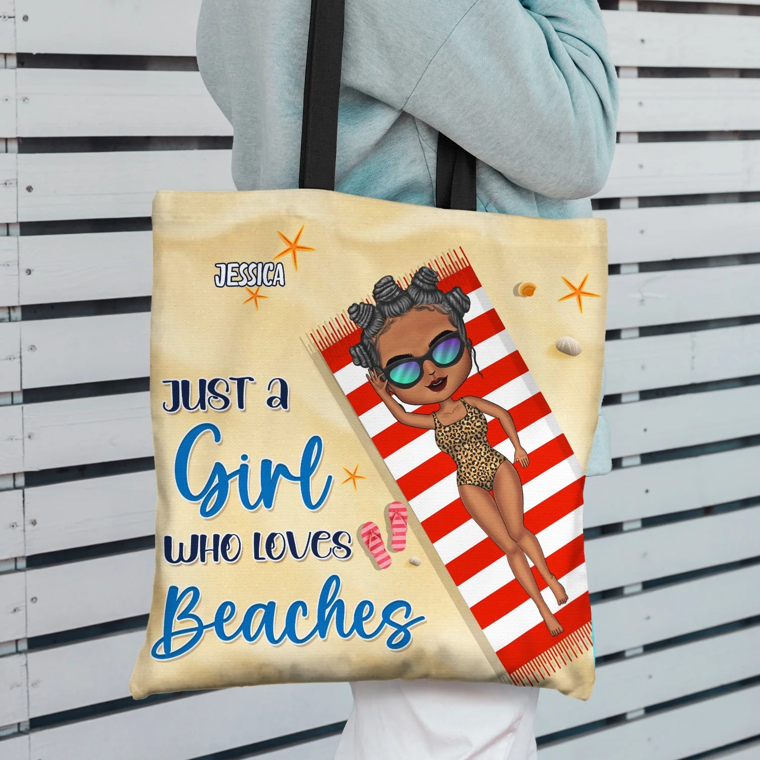 Just A Girl Who Loves Beach Traveling - Birthday Gift For Travel Lovers - Personalized Zippered Canvas Bag - Image 3
