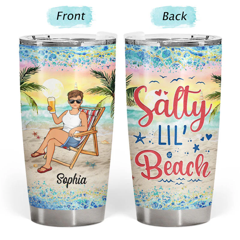 Just A Girl Who Loves Beaches - Gift For Women - Personalized Custom Tumbler - Image 3