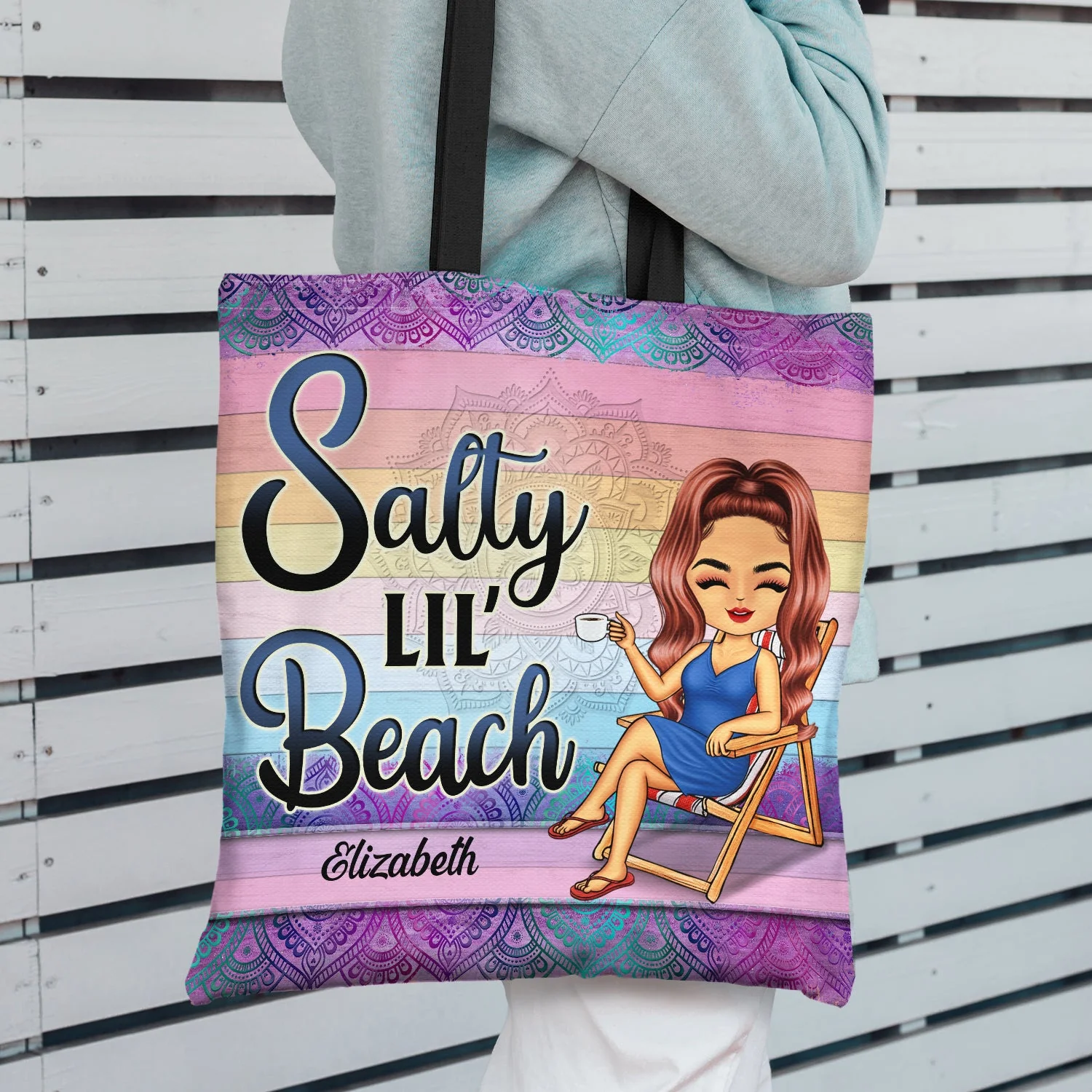 Just A Girl Who Loves Beaches Swimming Picnic Vacation Traveling - Birthday, Funny Gift For Her - Personalized Custom Zippered Canvas Bag - Image 3