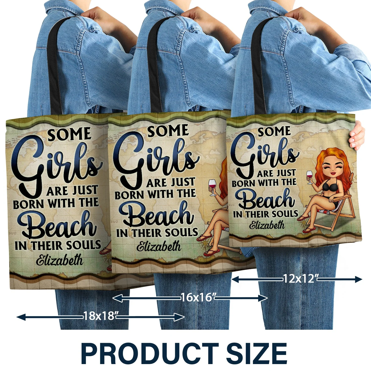 Just A Girl Who Loves Beaches Swimming Picnic Vacation Traveling - Birthday, Funny Gift For Her - Personalized Custom Zippered Canvas Bag - Image 4