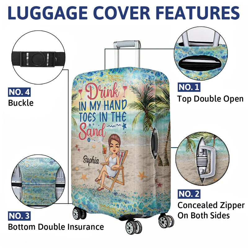 Just A Girl Who Loves Beaches Traveling - Gift For Women - Personalized Custom Luggage Cover - Image 4
