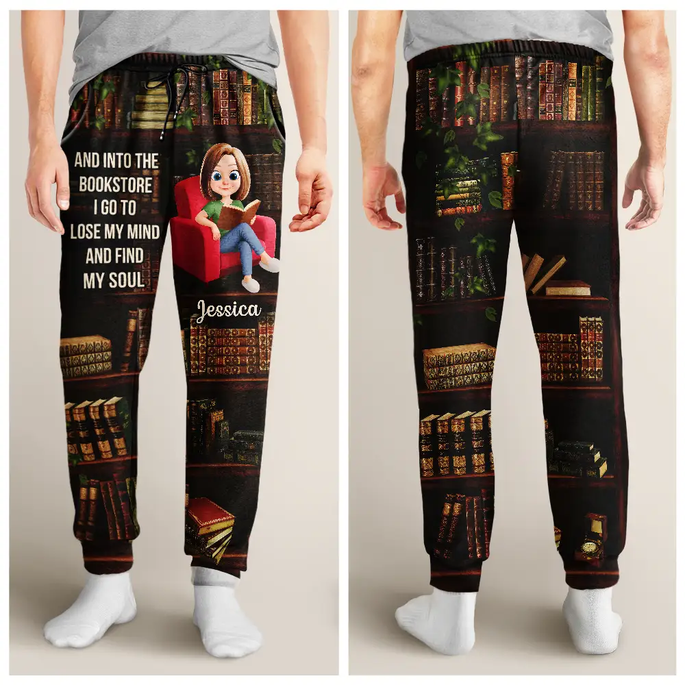 Just A Girl Who Loves Books 3D Effect - Personalized Pajama Pants - Image 4