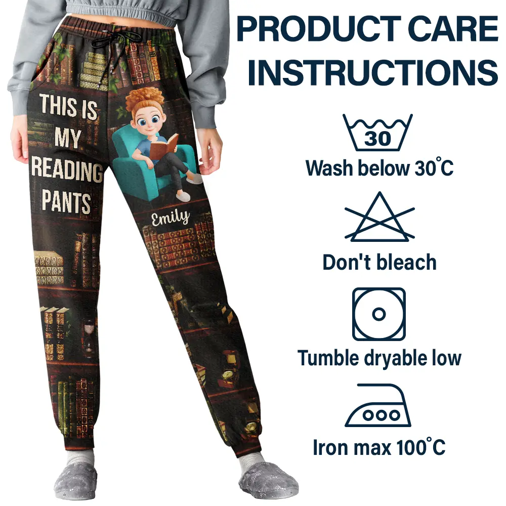 Just A Girl Who Loves Books 3D Effect - Personalized Pajama Pants - Image 5