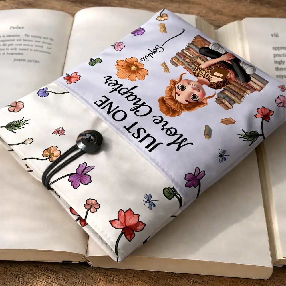 Just A Girl Who Loves Books Birth Month Flower - Personalized Book Sleeve - Image 3