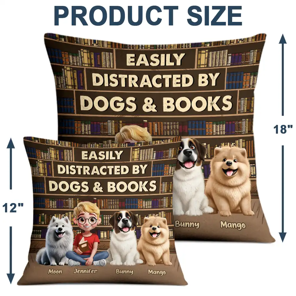 Just A Girl Who Loves Books & Dogs - Personalized Pillow - Image 4