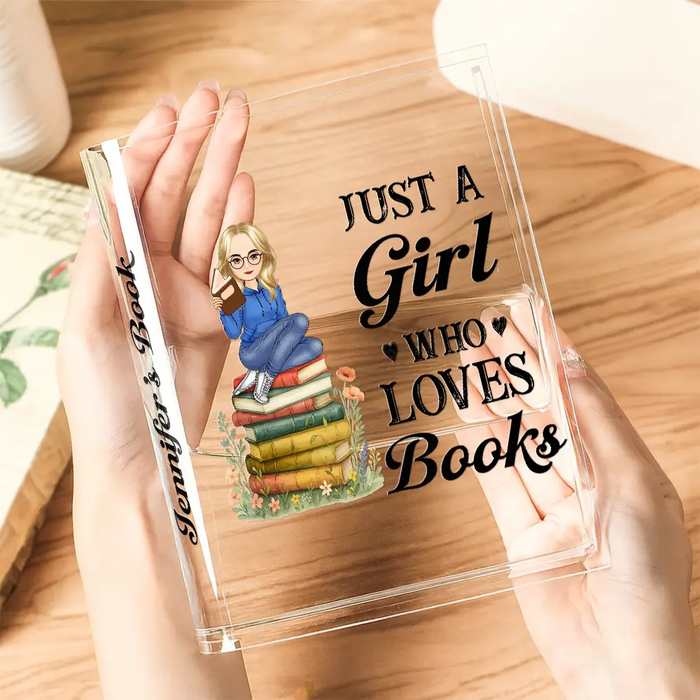 Just A Girl Who Loves Books - Personalized Acrylic Book Vase - Image 3