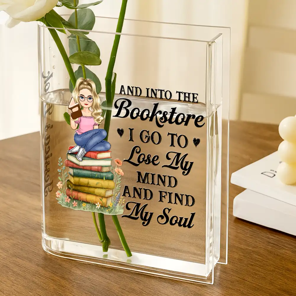 Just A Girl Who Loves Books - Personalized Acrylic Book Vase - Image 4