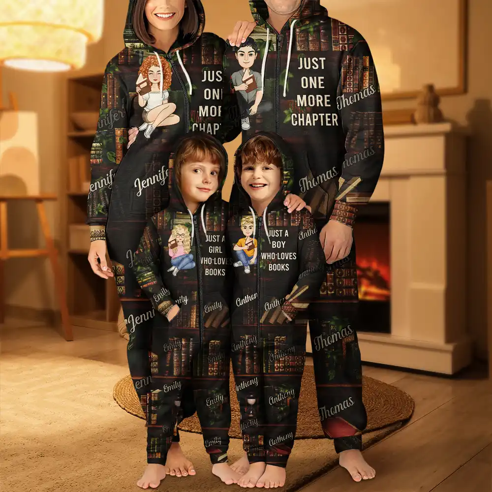Just A Girl Who Loves Books - Personalized Overall Onesie Hooded Jumpsuit - Image 5