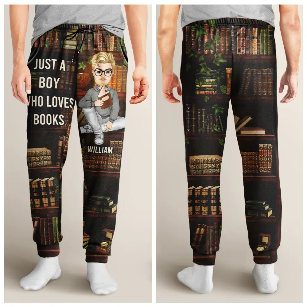 Just A Girl Who Loves Books - Personalized Pajama Pants - Image 4