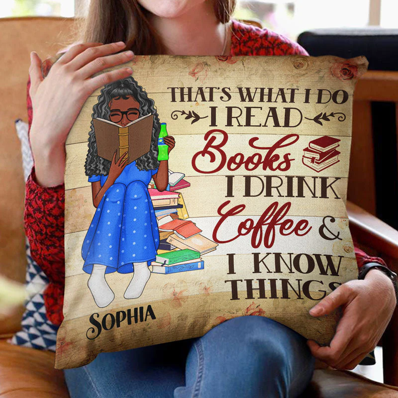 Just A Girl Who Loves Books Reading - Gift For Book Lovers - Personalized Custom Pillow - Image 2