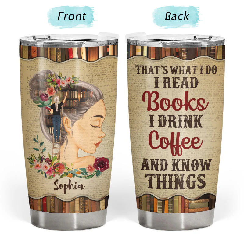 Just A Girl Who Loves Books Reading - Personalized Gift For Book Lovers - Personalized Custom Tumbler - Image 3