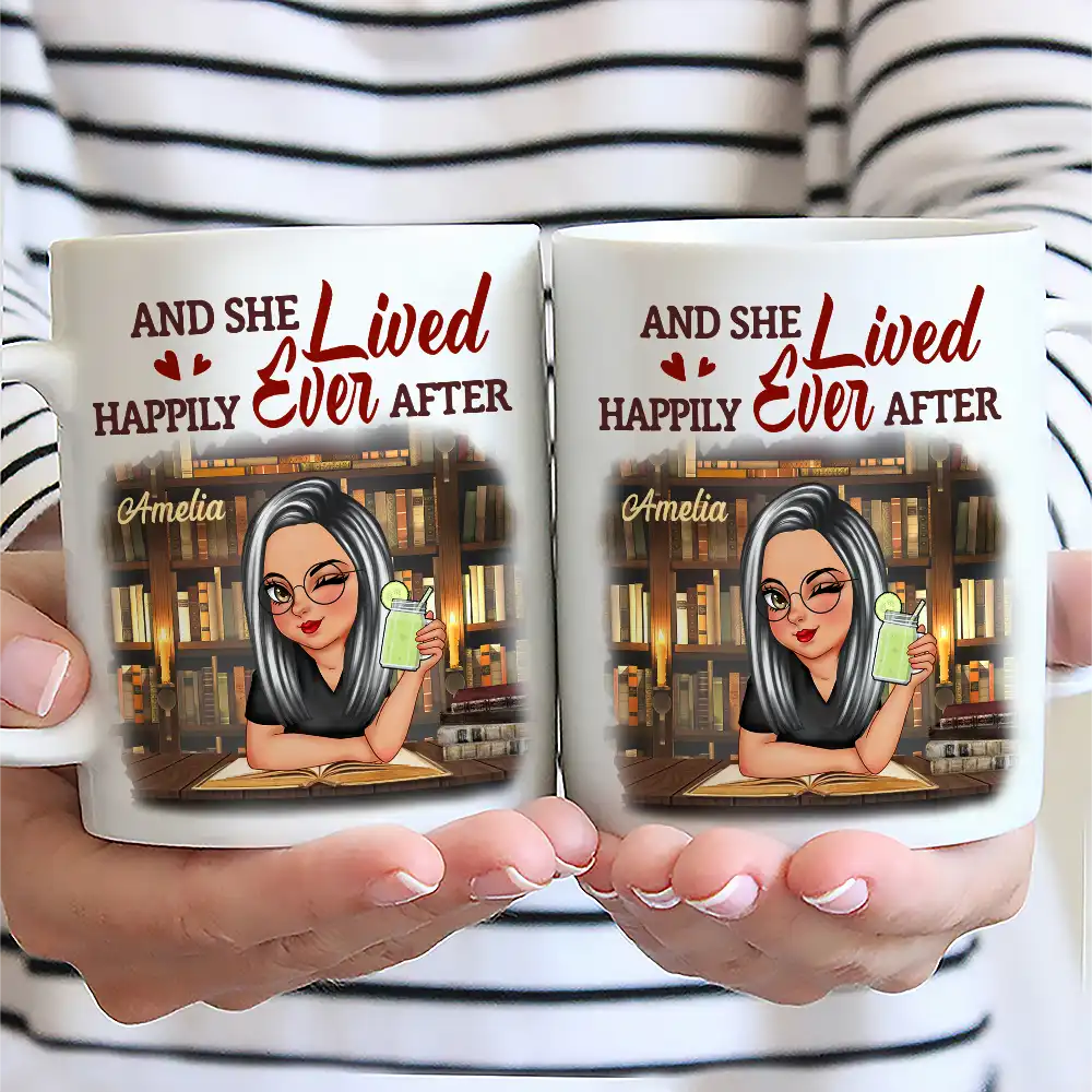 Just A Girl Who Loves Books Women - Personalized Mug - Image 2