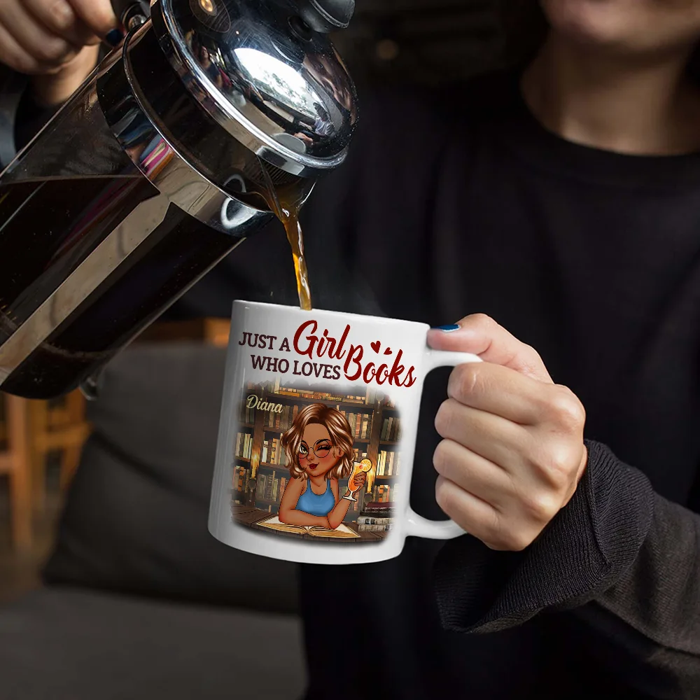 Just A Girl Who Loves Books Women - Personalized Mug - Image 5