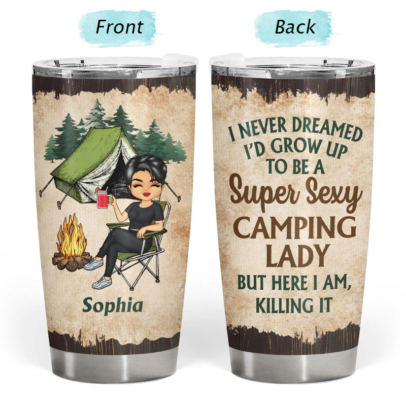 Just A Girl Who Loves Camping - Gift For Campers - Personalized Custom Tumbler - Image 3