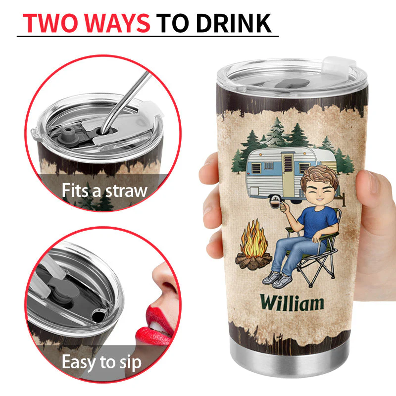 Just A Girl Who Loves Camping - Gift For Campers - Personalized Custom Tumbler - Image 4