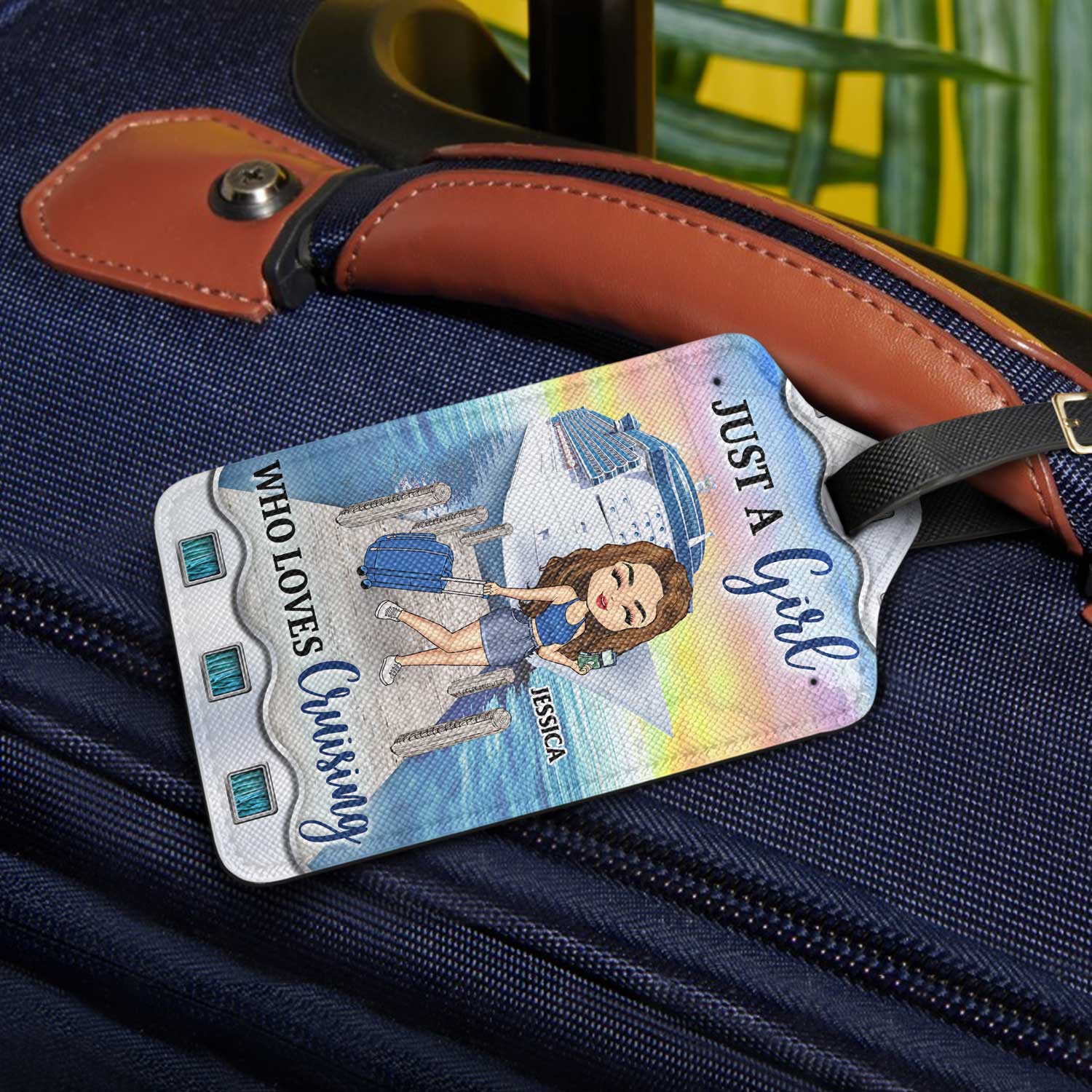 Just A Girl Who Loves Cruising - Gift For Travel Lovers - Personalized Luggage Tag - Image 2