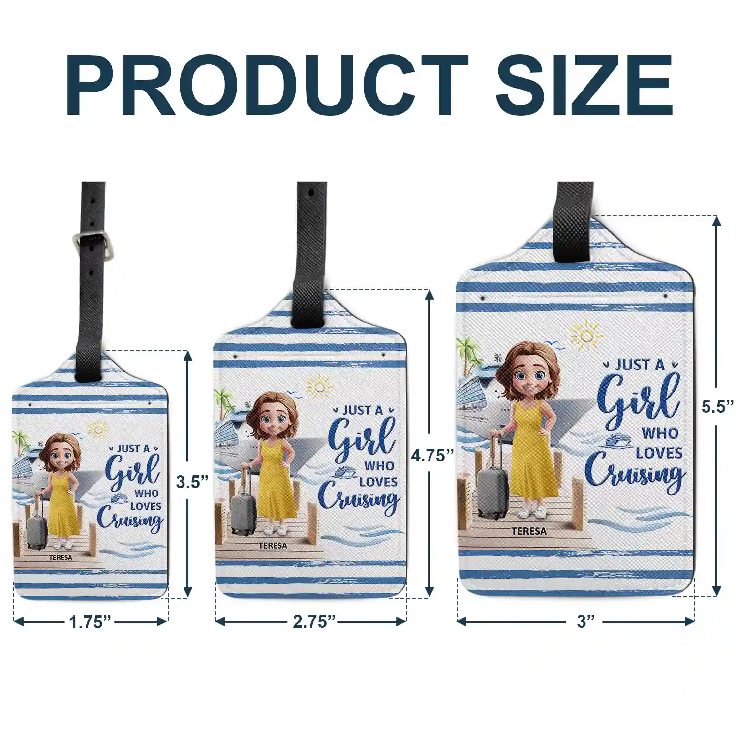Just A Girl Who Loves Cruising - Personalized Luggage Tag - Image 5