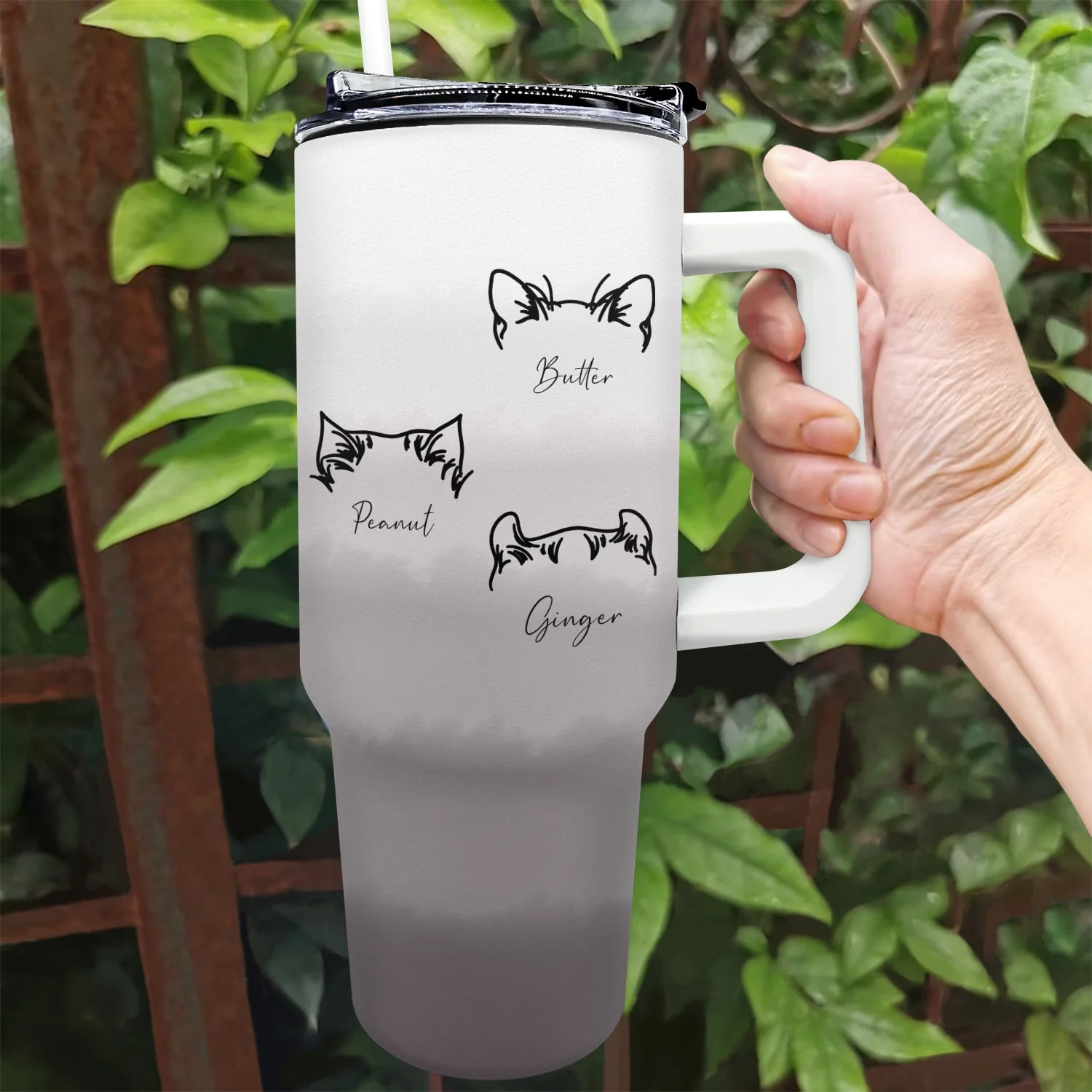 Just A Girl Who Loves Dogs Cats - Birthday, Loving Gift For Pet Lovers, Dog Lovers, Cat Lovers - Personalized 40oz Tumbler With Straw - Image 2