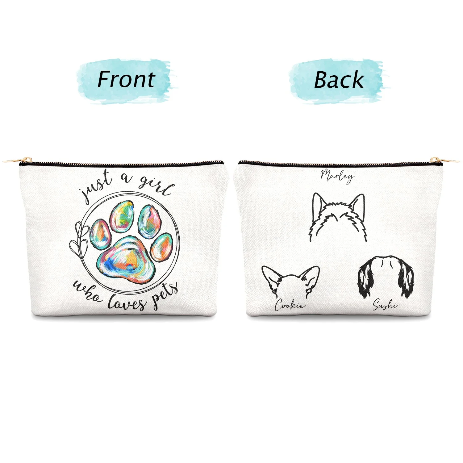 Just A Girl Who Loves Dogs Cats - Birthday, Loving Gift For Pet Lovers, Dog Lovers, Cat Lovers - Personalized Cosmetic Bag - Image 4