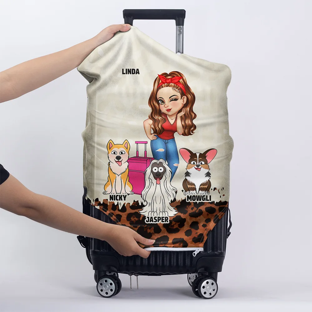 Just A Girl Who Loves Dogs Leopard Pattern - Personalized Luggage Cover - Image 5