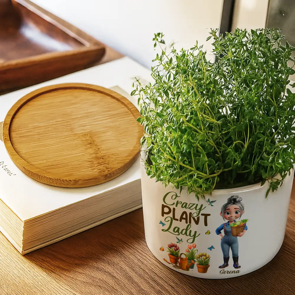 Just A Girl Who Loves Gardening - Personalized Ceramic Plant Pot - Image 3