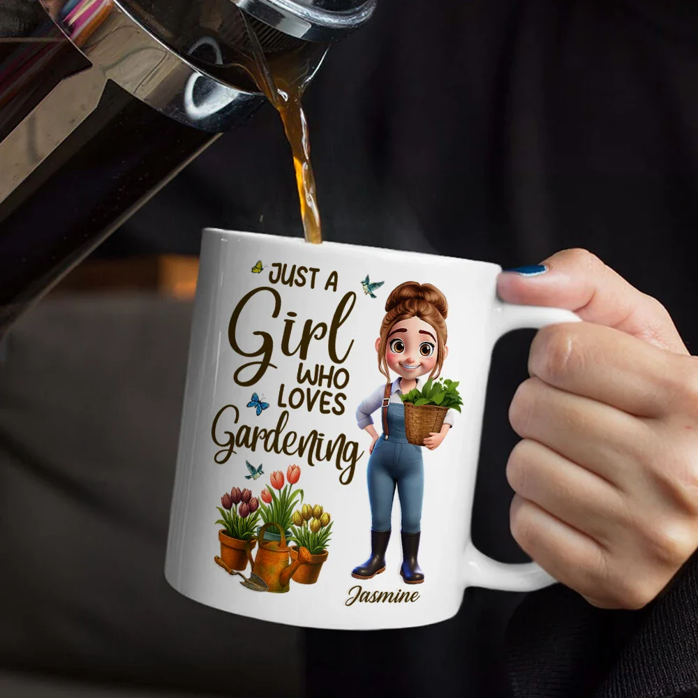 Just A Girl Who Loves Gardening - Personalized Mug - Image 5