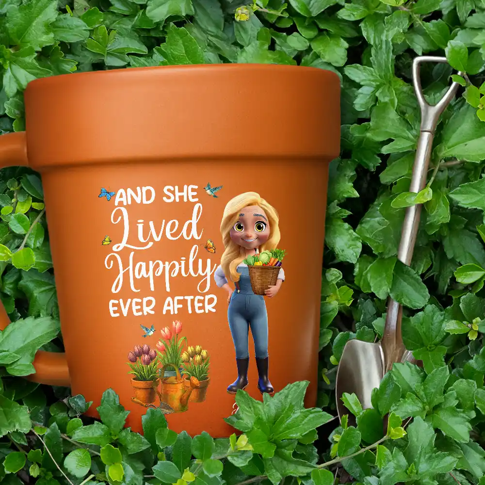 Just A Girl Who Loves Gardening - Personalized Plant Pot Ceramic Mug - Image 4