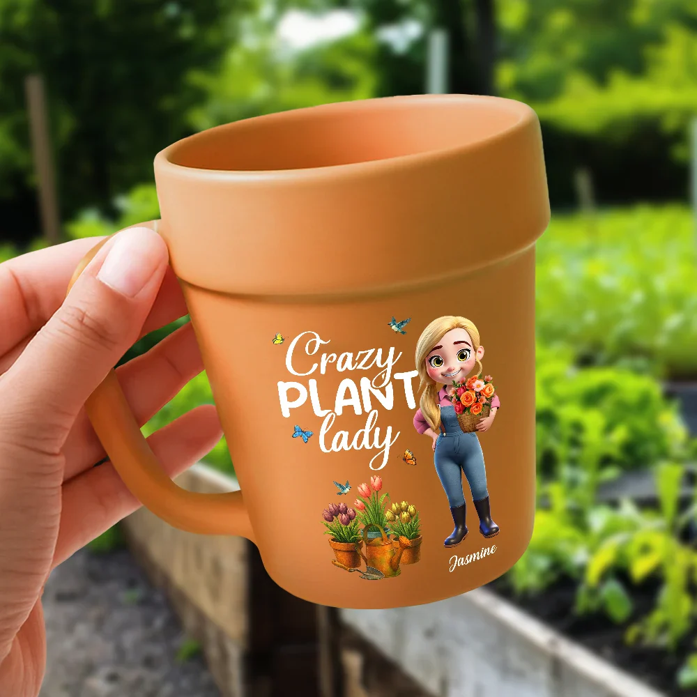 Just A Girl Who Loves Gardening - Personalized Plant Pot Ceramic Mug - Image 5