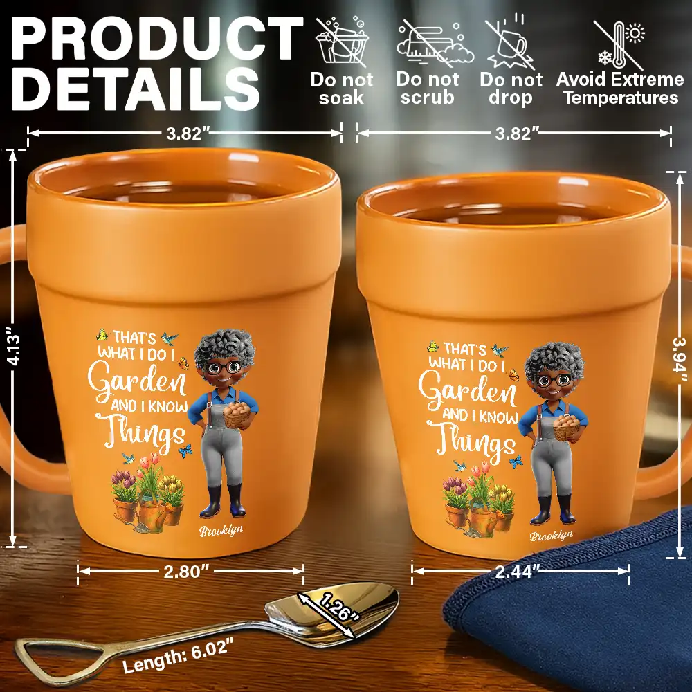 Just A Girl Who Loves Gardening - Personalized Plant Pot Ceramic Mug - Image 6
