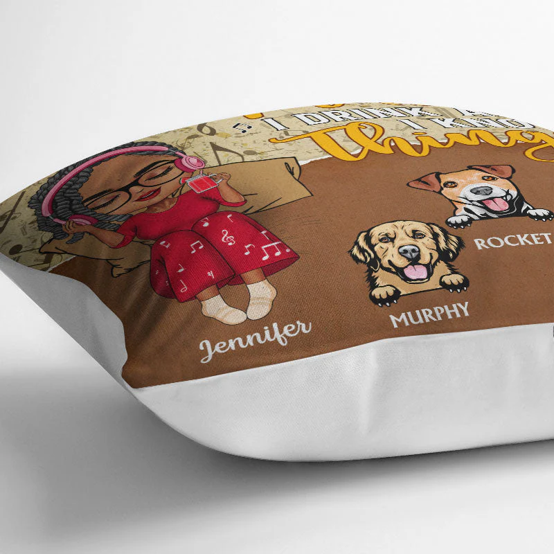 Just A Girl Who Loves Music And Dogs - Gift For Yourself - Personalized Custom Pillow - Image 3